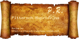 Pittersch Ruszlána névjegykártya